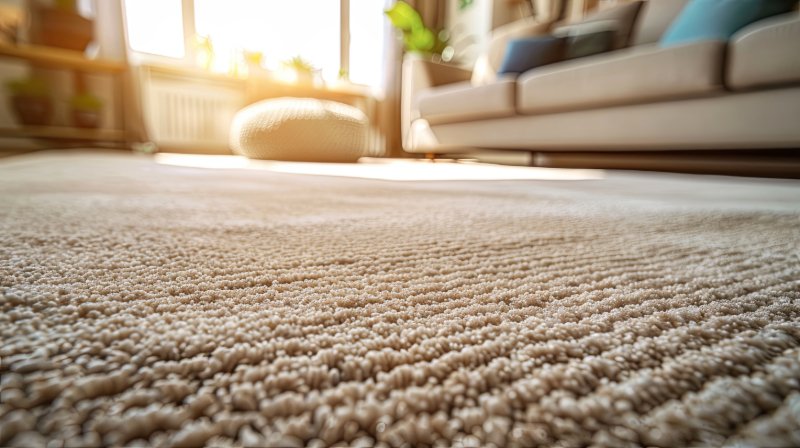 Plush carpet flooring