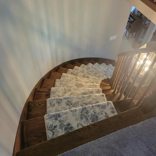 Light floral stair runner in Indiana