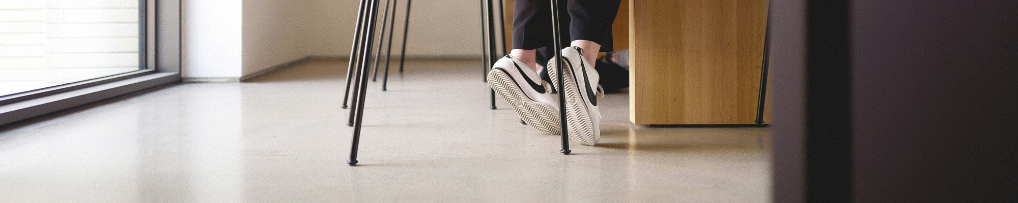 Commercial waterproof flooring in a library