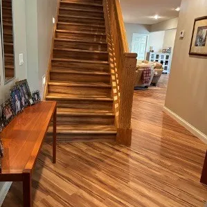 Hardwood flooring in an Indiana home by McCools Flooring