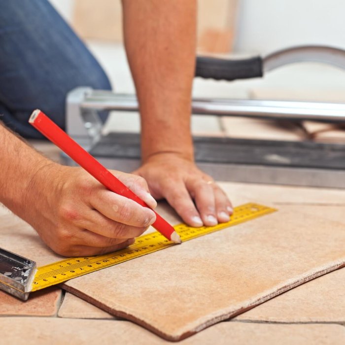 Measuring tiles for flooring installation
