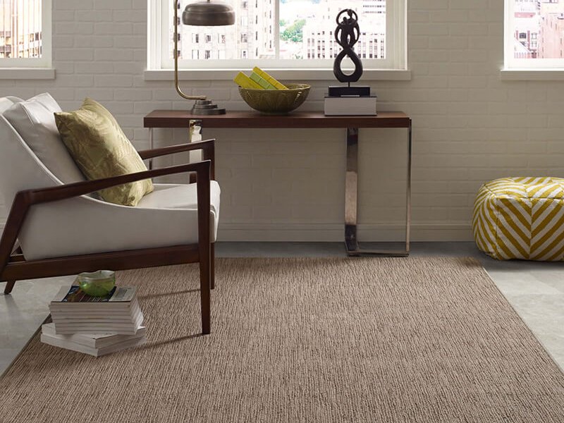 Sisal area rug in a stylish home