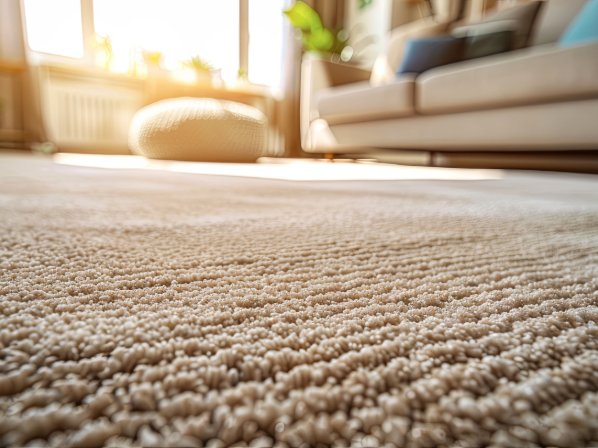 Plush carpet flooring