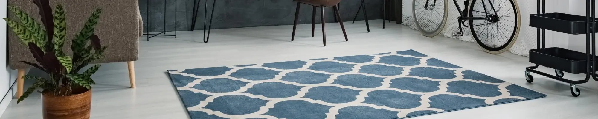 Blue and white area rug in Kokomo, IN